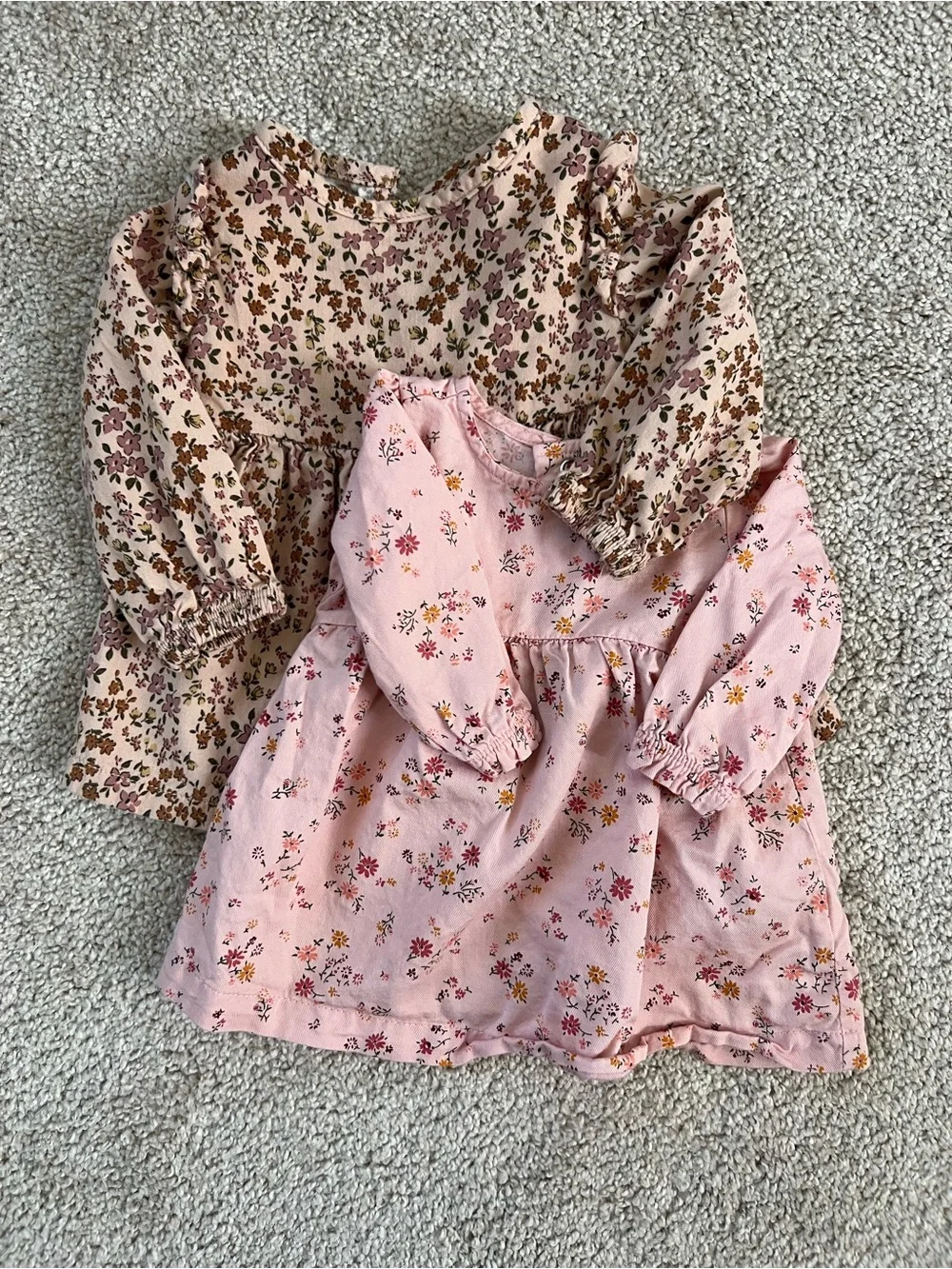 Baby Girl 3m Floral Long-Sleeve Dresses / Tops
